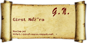 Girst Nóra névjegykártya